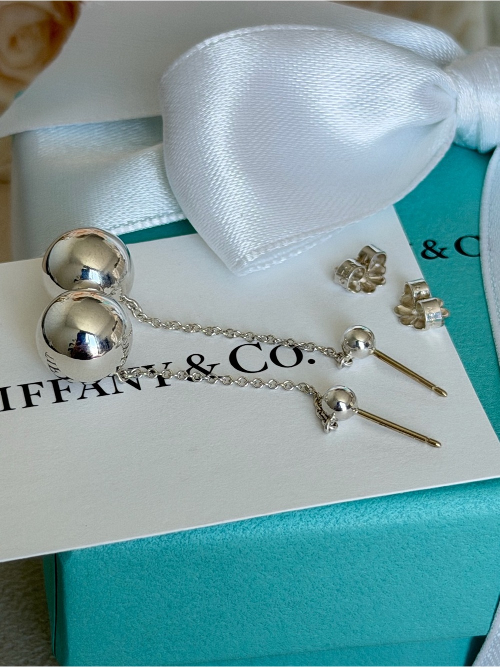 Tiffany & Co. HardWear Ball Drop Earrings Sterling Silver 925 NEW $700 - Picture 8 of 13